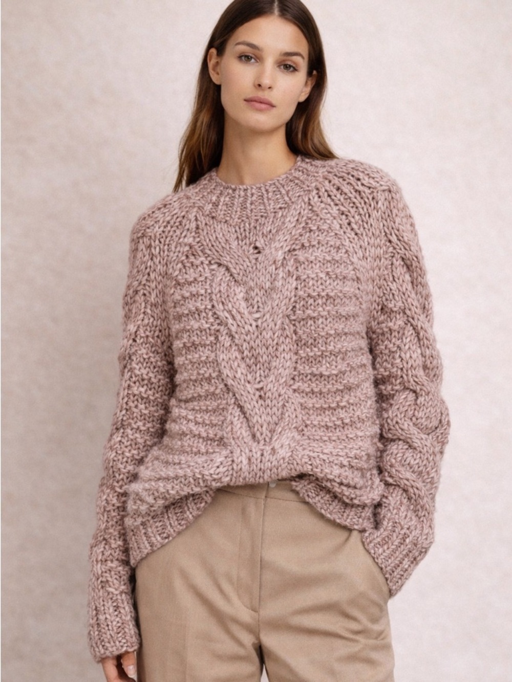 Ulla Johnson Francisca Alpaca Blend Cable Knit
Sweater Oversized Petite